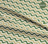 Geometrik Dalgalı Zigzag Çizgiler Desenli Dijital Baskılı Kumaş